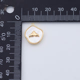 18K Gold PVD Dolphin Tail Charm Mother of Pearl 14mm Whale Tail Fish Charm Pendant Charms - Tarnish Resistant