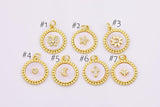 18K Gold PVD Mother of Pearl Charms Butterfly Star Sun Heart Moon Cross 17mm - Tarnish Resistant