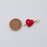 18K Gold PVD Heart with sword charm - Tarnish Resistant