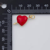 18K Gold PVD Heart with sword charm - Tarnish Resistant