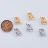 18K Gold PVD Ice Skates charm - Tarnish Resistant