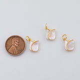 18K Gold PVD Flower Rose mother of pearl charm - Tarnish Resistant