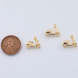 18K Gold PVD Moped Scooter charm - Tarnish Resistant