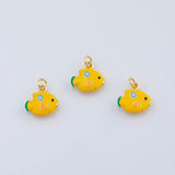 18K Gold PVD Fish charm - Tarnish Resistant