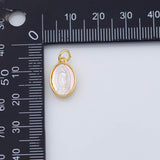 18K Gold PVD Mother Mary Maria Charm Mother of Pearl charm - Tarnish Resistant