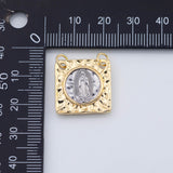 18K Gold PVD Saint charm two tone christian - Tarnish Resistant