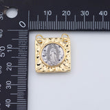 18K Gold PVD Saint charm two tone christian - Tarnish Resistant