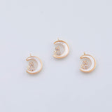 18K Gold PVD Cat on the Moon mother of pearl charm - Tarnish Resistant