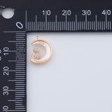 18K Gold PVD Cat on the Moon mother of pearl charm - Tarnish Resistant