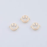 18K Gold PVD Smile face connector charm - Tarnish Resistant