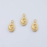 18K Gold PVD Moon oval charm - Tarnish Resistant