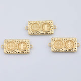 18K Gold PVD Saint Benedict connector charm - Tarnish Resistant