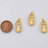 18K Gold PVD Jesus mary saint christian charm - Tarnish Resistant