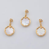 18K Gold PVD Mother of pearl round charm - Tarnish Resistant