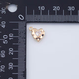 18K Gold PVD heart 9x10mm charms hammered pendant charms - Tarnish Resistant
