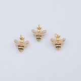 18K Gold PVD honey bee charm 15x16mm - Tarnish Resistant