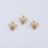18K Gold PVD honey bee charm 15x16mm - Tarnish Resistant