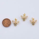 18K Gold PVD honey bee charm 15x16mm - Tarnish Resistant