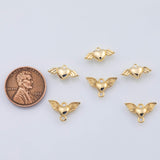 18K Gold PVD mini heart angel wings flying heart cupid 7x14mm add-on charm | ag095 - Tarnish Resistant