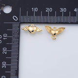 18K Gold PVD mini heart angel wings flying heart cupid 7x14mm add-on charm | ag095 - Tarnish Resistant