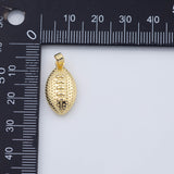 18K Gold PVD Football Charm American Rugby Ball Team Sport Player Game Fan Charm Pendant charm AA1333 11x19mm - Tarnish Resistant
