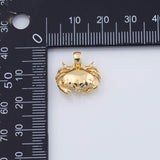18K Gold PVD Crab Charm 20x16mm King Crab Charms Dainty Charm Tiny Earring Charm Ocean Beach Animal Charms AH042 - Tarnish Resistant
