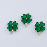 18K Gold PVD green clover charm 21x18mm lucky four leaf clover n1764 - Tarnish Resistant