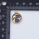18K Gold PVD enamel zodiac charm horoscopes aries taurus gemini cancer leo virgo libra scorpio sagittarius capricorn aquarius pisces 15mm -