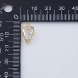 18K Gold pvd black white heart s 10x14mm - Tarnish Resistant