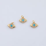 18K Gold PVD evil eye charm 10x15mm pendant charms ag-703 - Tarnish Resistant