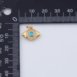18K Gold PVD evil eye charm 10x15mm pendant charms ag-703 - Tarnish Resistant