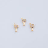 18K Gold PVD wine cup wine glass charm 9x15mm pendant charms - Tarnish Resistant