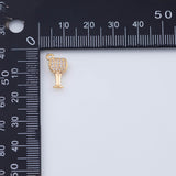 18K Gold PVD wine cup wine glass charm 9x15mm pendant charms - Tarnish Resistant