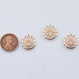 18K Gold PVD Multicolor Starburst Sun Burst 15mm Charm Pendant Charms - Tarnish Resistant