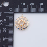 18K Gold PVD Multicolor Starburst Sun Burst 15mm Charm Pendant Charms - Tarnish Resistant