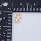 18K Gold PVD Cat Kitty Charm Kitten 12x8mm - Tarnish Resistant