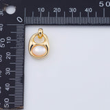 18K Gold PVD H Red Ruby OK Sign Pendant Charms 10x20mm - Tarnish Resistant
