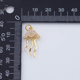 18K Gold PVD Small micro jellyfish charm in fish animal beach vibes ac553 ac554 man o' war charm - Tarnish Resistant