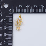 18K Gold PVD Mini Cubic Sea Horse Charm, Dainty Seahorse Micro Pendant under the sea Animal Charm Inspired E342 11x20mm - Tarnish Resistan
