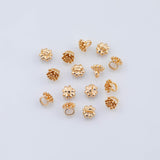 18K Gold pvd Flower Lotus Charm 7mm Pendant Charms - Tarnish Resistant