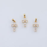 18K Gold PVD simple cross 8x16mm - Tarnish Resistant