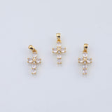 18K Gold PVD simple cross 8x16mm - Tarnish Resistant