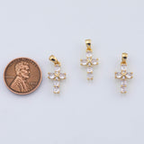 18K Gold PVD simple cross 8x16mm - Tarnish Resistant