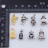 18K Gold PVD Teddy bear easter bunny charms gold valentine's day - Tarnish Resistant