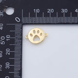 18K Gold PVD Dog Paw Connector charm - Tarnish Resistant