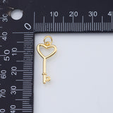 18K Gold PVD Key charm - Tarnish Resistant