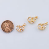 18K Gold PVD Pretzel charm - Tarnish Resistant