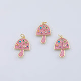 18K Gold PVD Mushroom charm - Tarnish Resistant