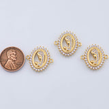 18K Gold PVD Mother Mary Connector - Tarnish Resistant