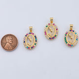 18K Gold PVD Mother Mary charm multicolor - Tarnish Resistant